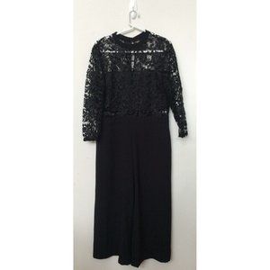 New Tahari Women’s Black Floral Lace Jumpsuit Size 12, Retail $148